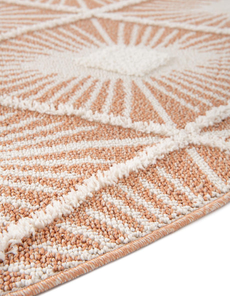 Rust Red 10' x 10' Boho Round Area Rug 100% Polyester With Cotton Backing Geometric Modern Boho Bohemian Decor Carpet for Living Rooms Office Dining Kitchen Unique Interior Design for Sale at Rug Engine