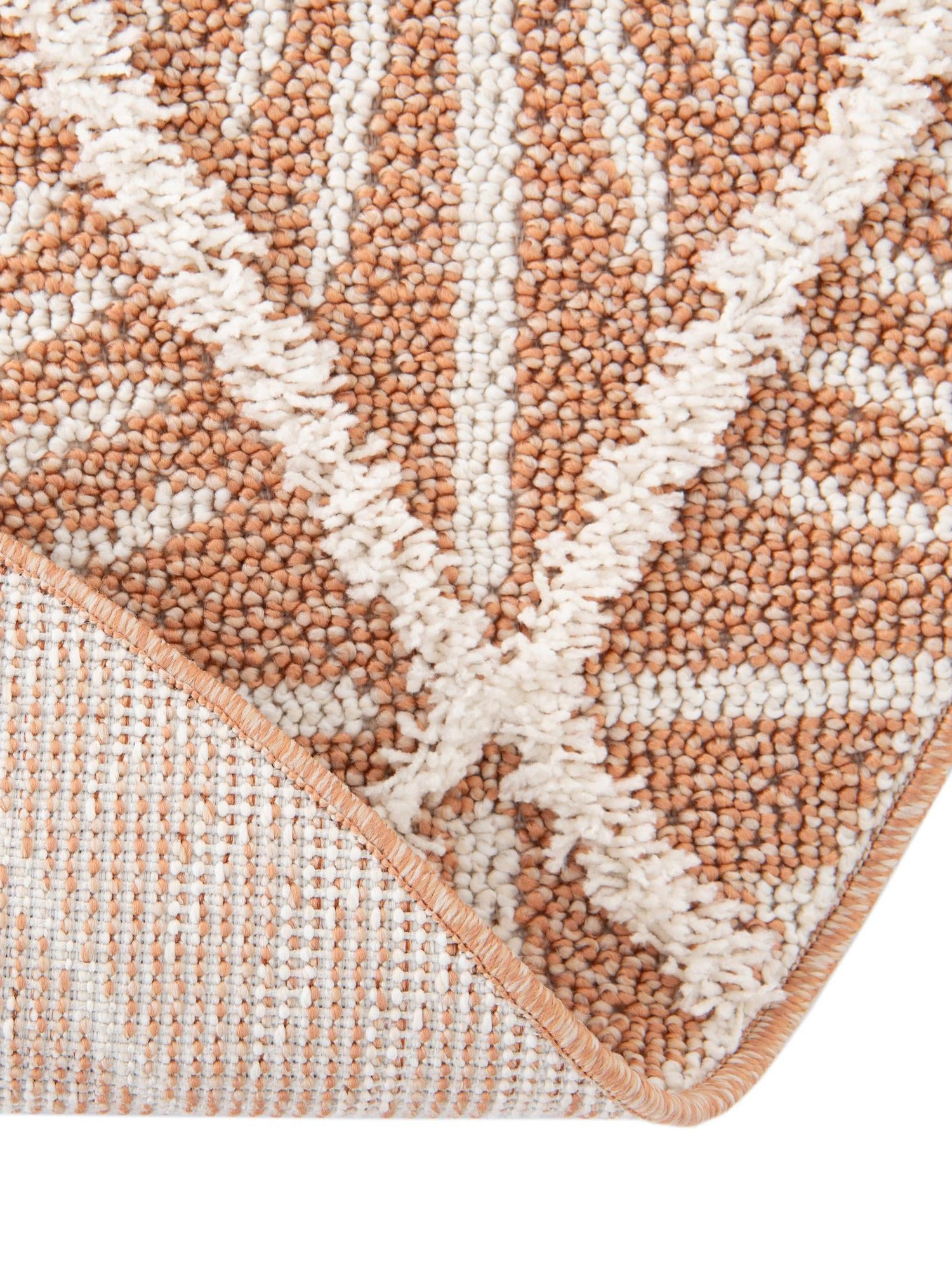 Rust Red 6' 1 x 6' 1 Boho Round Area Rug 100% Polyester With Cotton Backing Geometric Modern Boho Bohemian Decor Carpet for Living Rooms Office Dining Kitchen Unique Interior Design for Sale at Rug Engine
