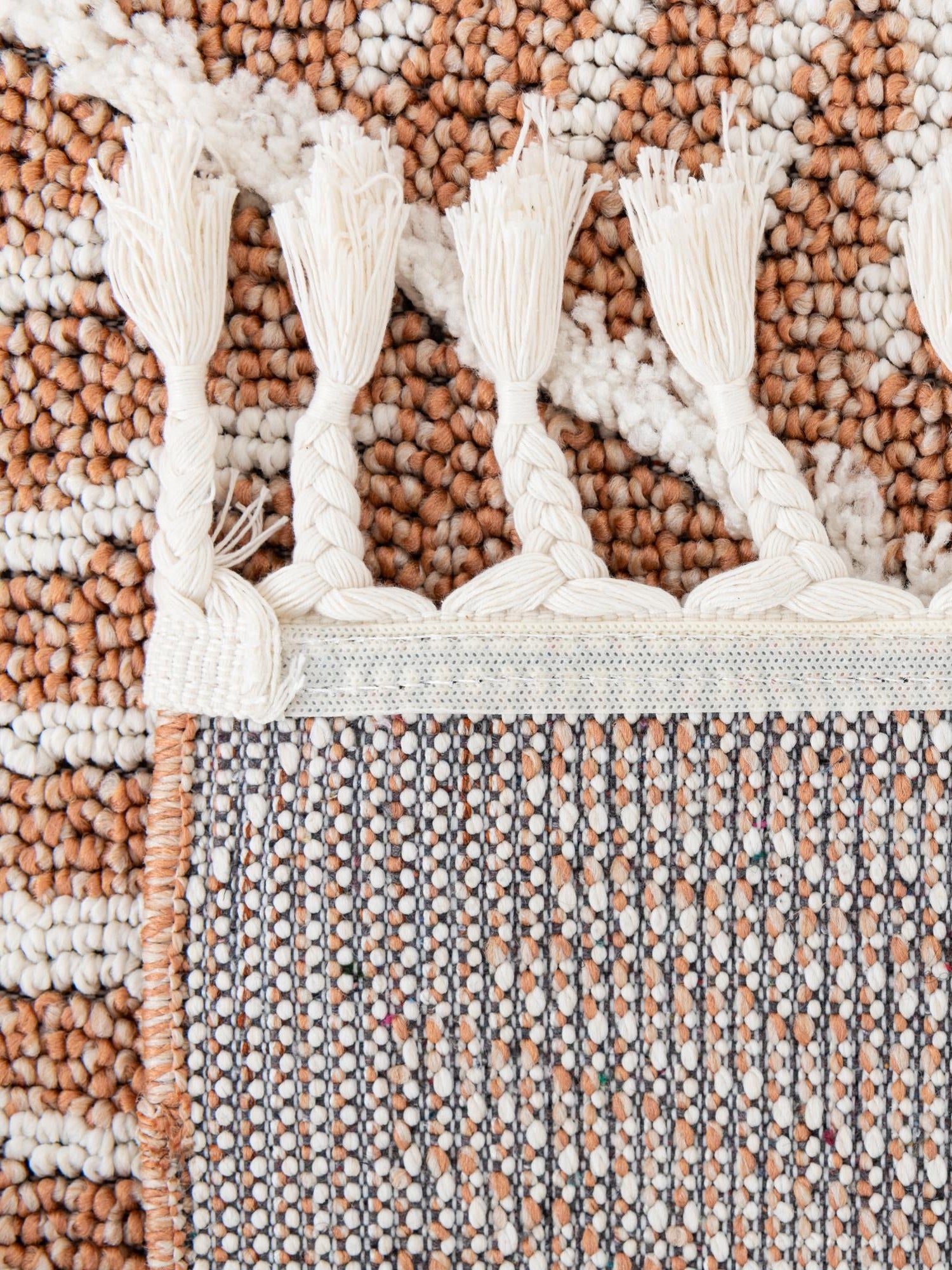 Rust Red 7' 10 x 10' Boho Rectangle Area Rug 100% Polyester With Cotton Backing Geometric Modern Boho Bohemian Decor Carpet for Living Rooms Office Dining Kitchen Unique Interior Design for Sale at Rug Engine