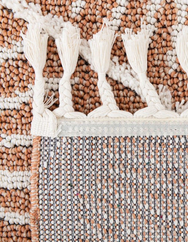 Rust Red 9' x 12' Boho Rectangle Area Rug 100% Polyester With Cotton Backing Geometric Modern Boho Bohemian Decor Carpet for Living Rooms Office Dining Kitchen Unique Interior Design for Sale at Rug Engine