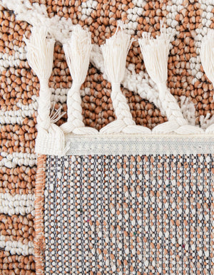 Rust Red 7' 10 x 11' Boho Rectangle Area Rug 100% Polyester With Cotton Backing Geometric Modern Boho Bohemian Decor Carpet for Living Rooms Office Dining Kitchen Unique Interior Design for Sale at Rug Engine