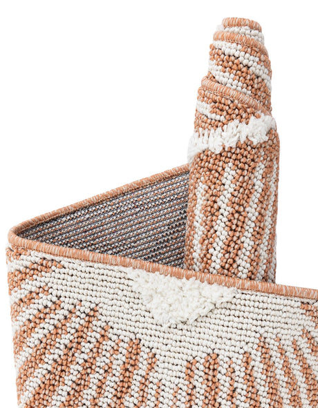 Rust Red 9' 6 x 14' 3 Boho Rectangle Area Rug 100% Polyester With Cotton Backing Geometric Modern Boho Bohemian Decor Carpet for Living Rooms Office Dining Kitchen Unique Interior Design for Sale at Rug Engine