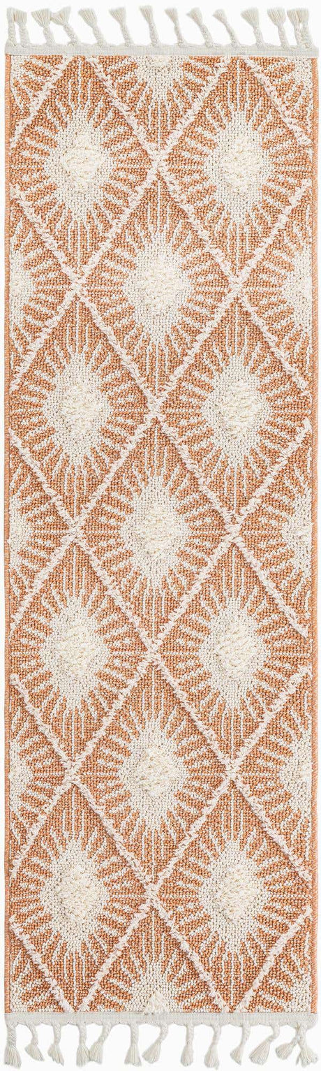 Rust Red 2' x 6' 1 Boho Runner Area Rug 100% Polyester With Cotton Backing Geometric Modern Boho Bohemian Decor Carpet for Living Rooms Office Dining Kitchen Unique Interior Design for Sale at Rug Engine