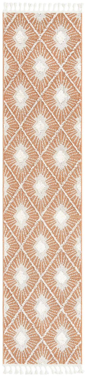 Rust Red 2' x 8' Boho Runner Area Rug 100% Polyester With Cotton Backing Geometric Modern Boho Bohemian Decor Carpet for Living Rooms Office Dining Kitchen Unique Interior Design for Sale at Rug Engine
