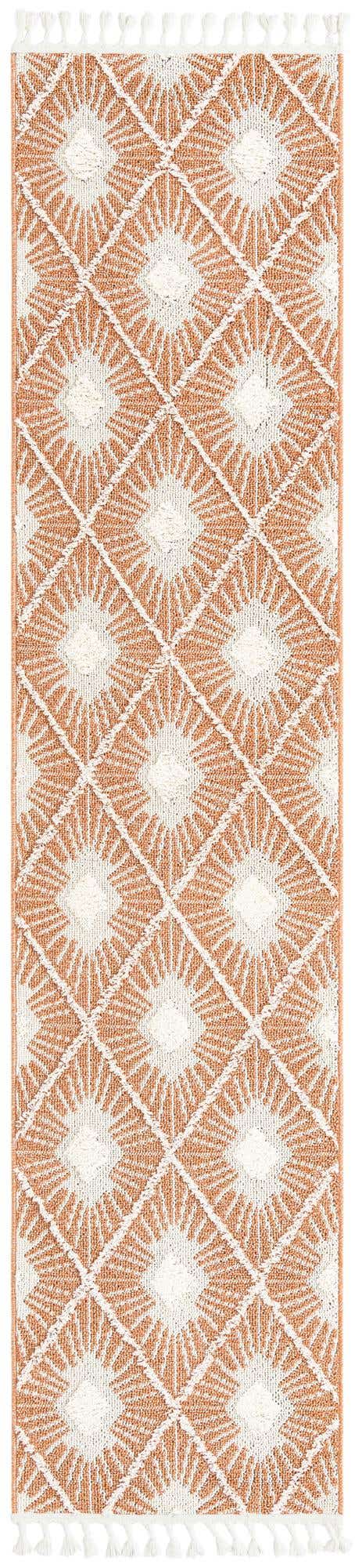 Rust Red 2' x 8' Boho Runner Area Rug 100% Polyester With Cotton Backing Geometric Modern Boho Bohemian Decor Carpet for Living Rooms Office Dining Kitchen Unique Interior Design for Sale at Rug Engine