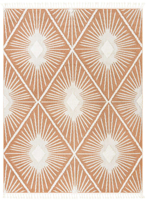 Rust Red 7' 10 x 10' Boho Rectangle Area Rug 100% Polyester With Cotton Backing Geometric Modern Boho Bohemian Decor Carpet for Living Rooms Office Dining Kitchen Unique Interior Design for Sale at Rug Engine