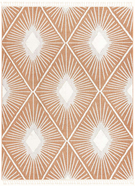 Rust Red 9' x 12' Boho Rectangle Area Rug 100% Polyester With Cotton Backing Geometric Modern Boho Bohemian Decor Carpet for Living Rooms Office Dining Kitchen Unique Interior Design for Sale at Rug Engine