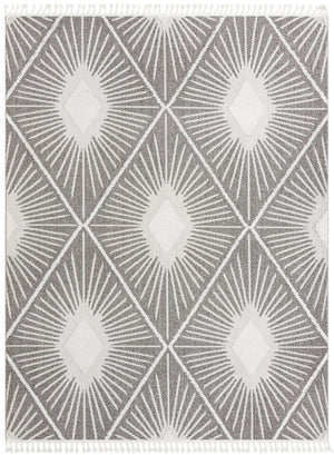 Gray Ivory 9' 6 x 14' 3 Boho Rectangle Area Rug 100% Polyester With Cotton Backing Geometric Modern Boho Bohemian Decor Carpet for Living Rooms Office Dining Kitchen Unique Interior Design for Sale at Rug Engine