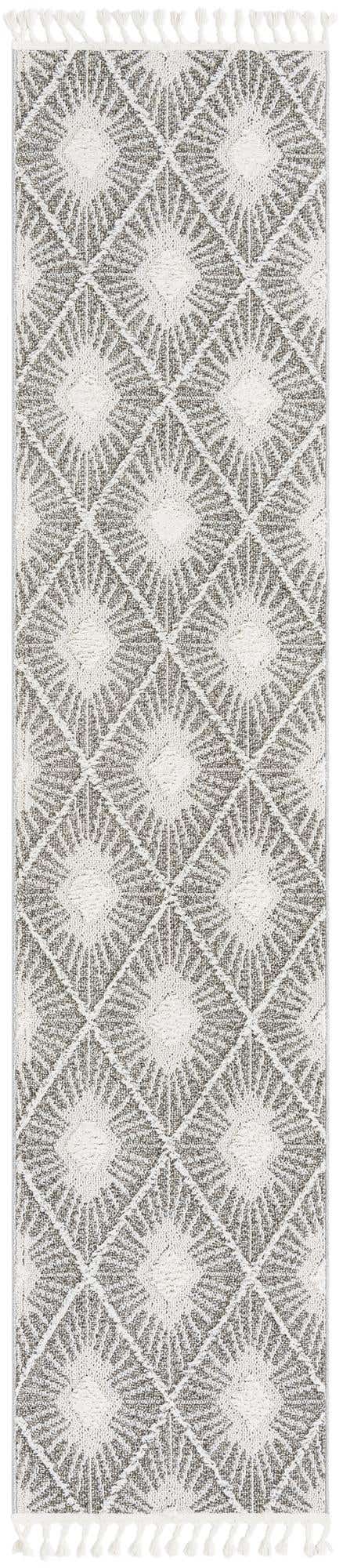 Gray Ivory 2' 7 x 12' Boho Runner Area Rug 100% Polyester With Cotton Backing Geometric Modern Boho Bohemian Decor Carpet for Living Rooms Office Dining Kitchen Unique Interior Design for Sale at Rug Engine