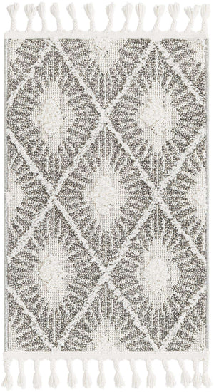 Gray Ivory 2' x 3' 1 Boho Rectangle Area Rug 100% Polyester With Cotton Backing Geometric Modern Boho Bohemian Decor Carpet for Living Rooms Office Dining Kitchen Unique Interior Design for Sale at Rug Engine