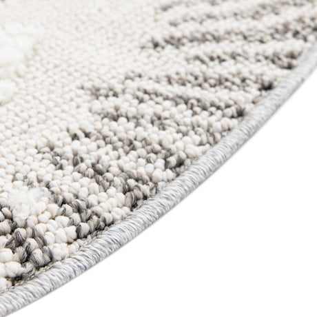 Gray Ivory 3' 3 x 3' 3 Boho Round Area Rug 100% Polyester With Cotton Backing Geometric Modern Boho Bohemian Decor Carpet for Living Rooms Office Dining Kitchen Unique Interior Design for Sale at Rug Engine