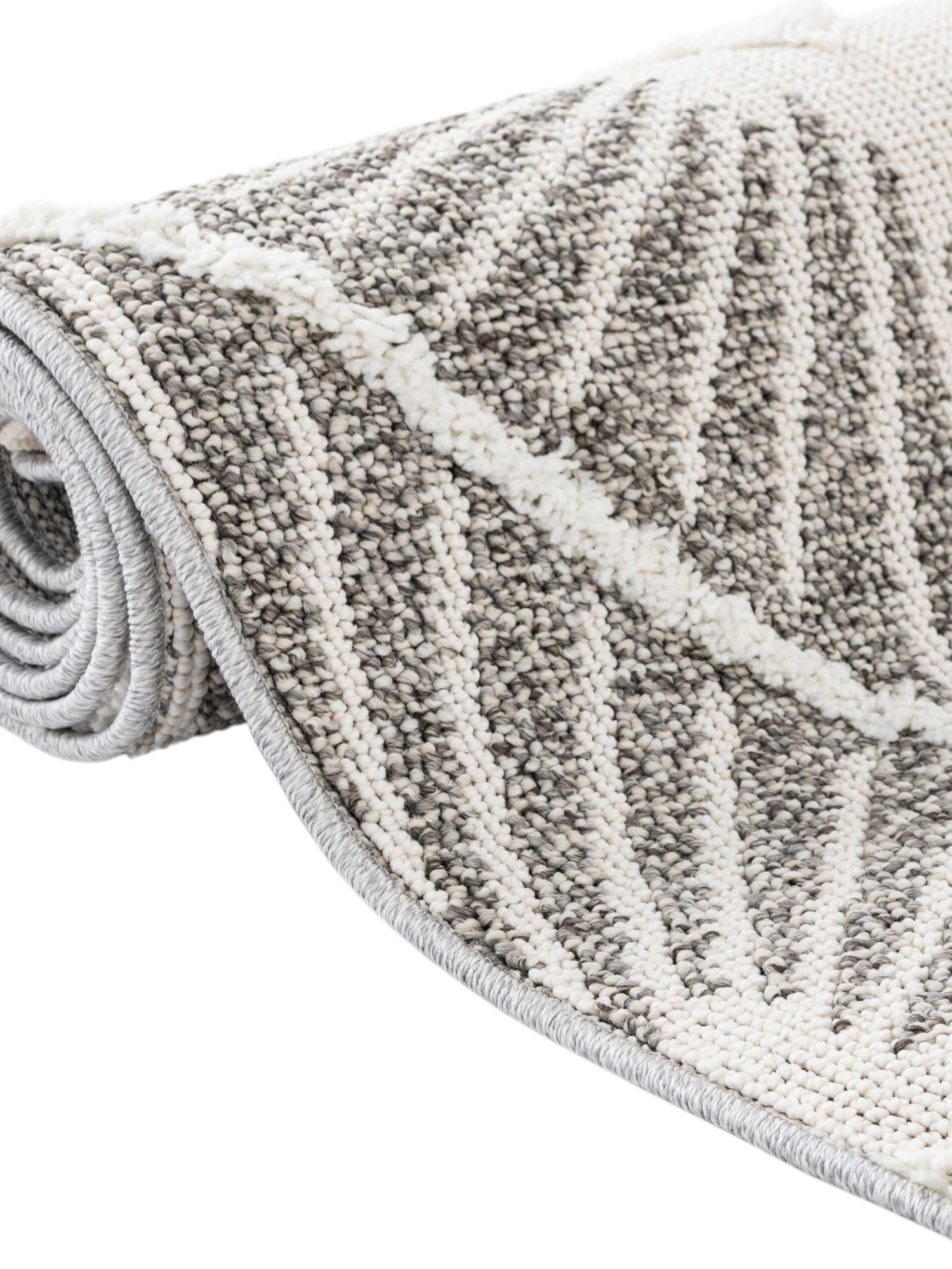 Gray Ivory 5' 3 x 5' 3 Boho Round Area Rug 100% Polyester With Cotton Backing Geometric Modern Boho Bohemian Decor Carpet for Living Rooms Office Dining Kitchen Unique Interior Design for Sale at Rug Engine