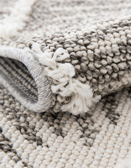 Gray Ivory 7' 10 x 10' Boho Rectangle Area Rug 100% Polyester With Cotton Backing Geometric Modern Boho Bohemian Decor Carpet for Living Rooms Office Dining Kitchen Unique Interior Design for Sale at Rug Engine