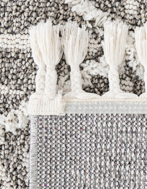 Gray Ivory 4' 1 x 6' 1 Boho Rectangle Area Rug 100% Polyester With Cotton Backing Geometric Modern Boho Bohemian Decor Carpet for Living Rooms Office Dining Kitchen Unique Interior Design for Sale at Rug Engine
