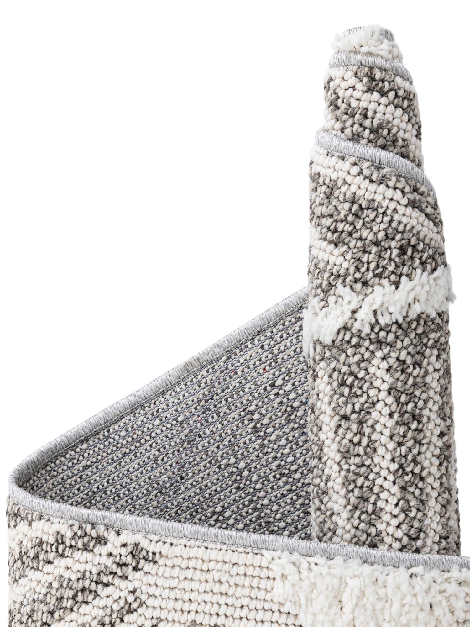 Gray Ivory 4' 1 x 6' 1 Boho Rectangle Area Rug 100% Polyester With Cotton Backing Geometric Modern Boho Bohemian Decor Carpet for Living Rooms Office Dining Kitchen Unique Interior Design for Sale at Rug Engine