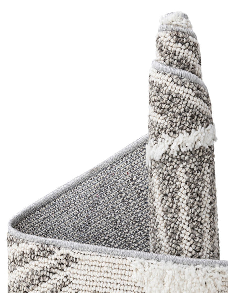 Gray Ivory 2' 7 x 12' Boho Runner Area Rug 100% Polyester With Cotton Backing Geometric Modern Boho Bohemian Decor Carpet for Living Rooms Office Dining Kitchen Unique Interior Design for Sale at Rug Engine