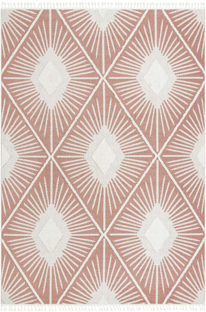 Pink 9' 6 x 14' 3 Boho Rectangle Area Rug 100% Polyester With Cotton Backing Geometric Modern Boho Bohemian Decor Carpet for Living Rooms Office Dining Kitchen Unique Interior Design for Sale at Rug Engine