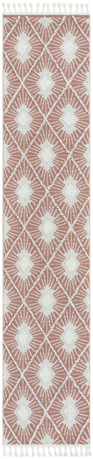 Pink 2' 7 x 12' Boho Runner Area Rug 100% Polyester With Cotton Backing Geometric Modern Boho Bohemian Decor Carpet for Living Rooms Office Dining Kitchen Unique Interior Design for Sale at Rug Engine