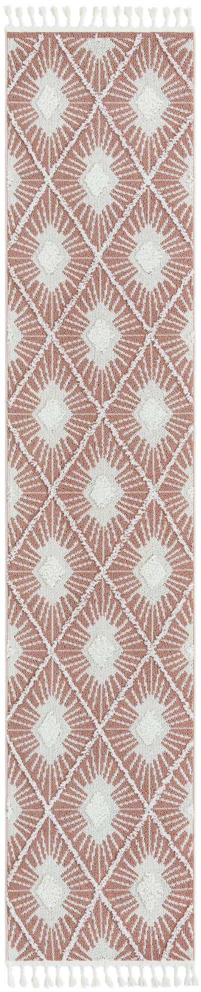 Pink 2' 7 x 12' Boho Runner Area Rug 100% Polyester With Cotton Backing Geometric Modern Boho Bohemian Decor Carpet for Living Rooms Office Dining Kitchen Unique Interior Design for Sale at Rug Engine