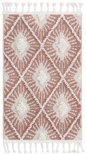 Pink 2' x 3' 1 Boho Rectangle Area Rug 100% Polyester With Cotton Backing Geometric Modern Boho Bohemian Decor Carpet for Living Rooms Office Dining Kitchen Unique Interior Design for Sale at Rug Engine