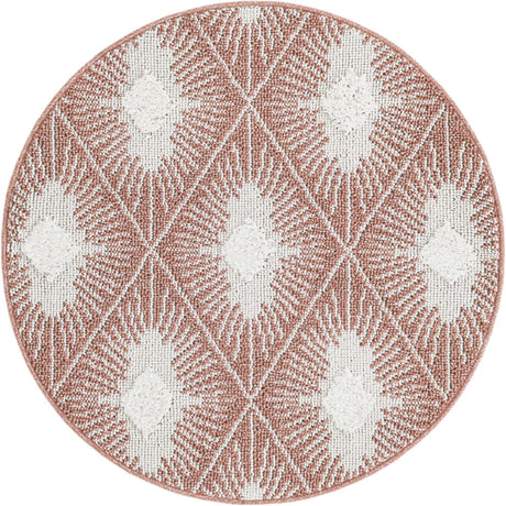 Pink 3' 3 x 3' 3 Boho Round Area Rug 100% Polyester With Cotton Backing Geometric Modern Boho Bohemian Decor Carpet for Living Rooms Office Dining Kitchen Unique Interior Design for Sale at Rug Engine