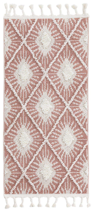Pink 2' x 4' 1 Boho Runner Area Rug 100% Polyester With Cotton Backing Geometric Modern Boho Bohemian Decor Carpet for Living Rooms Office Dining Kitchen Unique Interior Design for Sale at Rug Engine