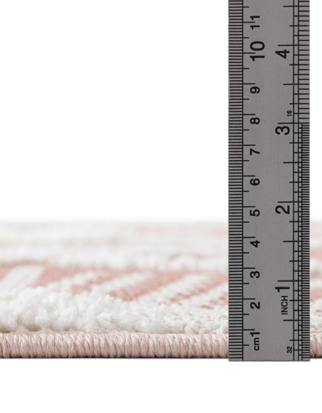 Pink 3' 3 x 3' 3 Boho Round Area Rug 100% Polyester With Cotton Backing Geometric Modern Boho Bohemian Decor Carpet for Living Rooms Office Dining Kitchen Unique Interior Design for Sale at Rug Engine