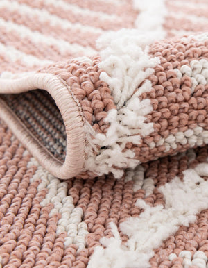 Pink 7' 10 x 7' 10 Boho Round Area Rug 100% Polyester With Cotton Backing Geometric Modern Boho Bohemian Decor Carpet for Living Rooms Office Dining Kitchen Unique Interior Design for Sale at Rug Engine