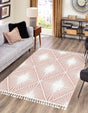 Pink 9' x 12' Boho Rectangle Area Rug 100% Polyester With Cotton Backing Geometric Modern Boho Bohemian Decor Carpet for Living Rooms Office Dining Kitchen Unique Interior Design for Sale at Rug Engine
