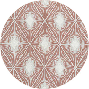 Pink 7' 10 x 7' 10 Boho Round Area Rug 100% Polyester With Cotton Backing Geometric Modern Boho Bohemian Decor Carpet for Living Rooms Office Dining Kitchen Unique Interior Design for Sale at Rug Engine