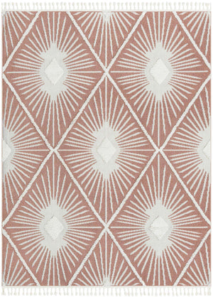 Pink 7' 10 x 10' Boho Rectangle Area Rug 100% Polyester With Cotton Backing Geometric Modern Boho Bohemian Decor Carpet for Living Rooms Office Dining Kitchen Unique Interior Design for Sale at Rug Engine