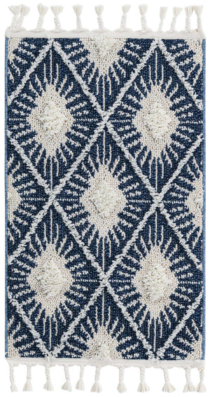 Blue 2' x 3' 1 Boho Rectangle Area Rug 100% Polyester With Cotton Backing Geometric Modern Boho Bohemian Decor Carpet for Living Rooms Office Dining Kitchen Unique Interior Design for Sale at Rug Engine