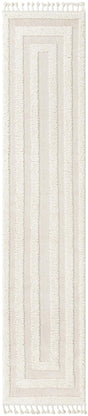 Ivory 2' 7 x 12' Boho Runner Area Rug 100% Polyester With Cotton Backing Geometric Modern Boho Bohemian Decor Carpet for Living Rooms Office Dining Kitchen Unique Interior Design for Sale at Rug Engine