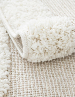 Ivory 3' 3 x 3' 3 Boho Round Area Rug 100% Polyester With Cotton Backing Geometric Modern Boho Bohemian Decor Carpet for Living Rooms Office Dining Kitchen Unique Interior Design for Sale at Rug Engine