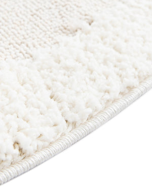 Ivory 6' 1 x 6' 1 Boho Round Area Rug 100% Polyester With Cotton Backing Geometric Modern Boho Bohemian Decor Carpet for Living Rooms Office Dining Kitchen Unique Interior Design for Sale at Rug Engine