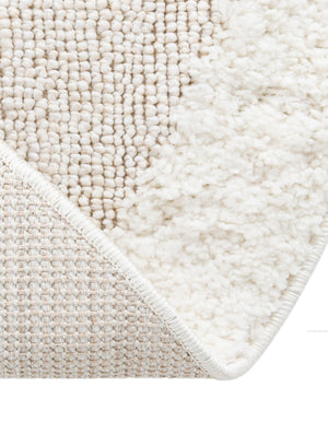 Ivory 5' 3 x 5' 3 Boho Round Area Rug 100% Polyester With Cotton Backing Geometric Modern Boho Bohemian Decor Carpet for Living Rooms Office Dining Kitchen Unique Interior Design for Sale at Rug Engine