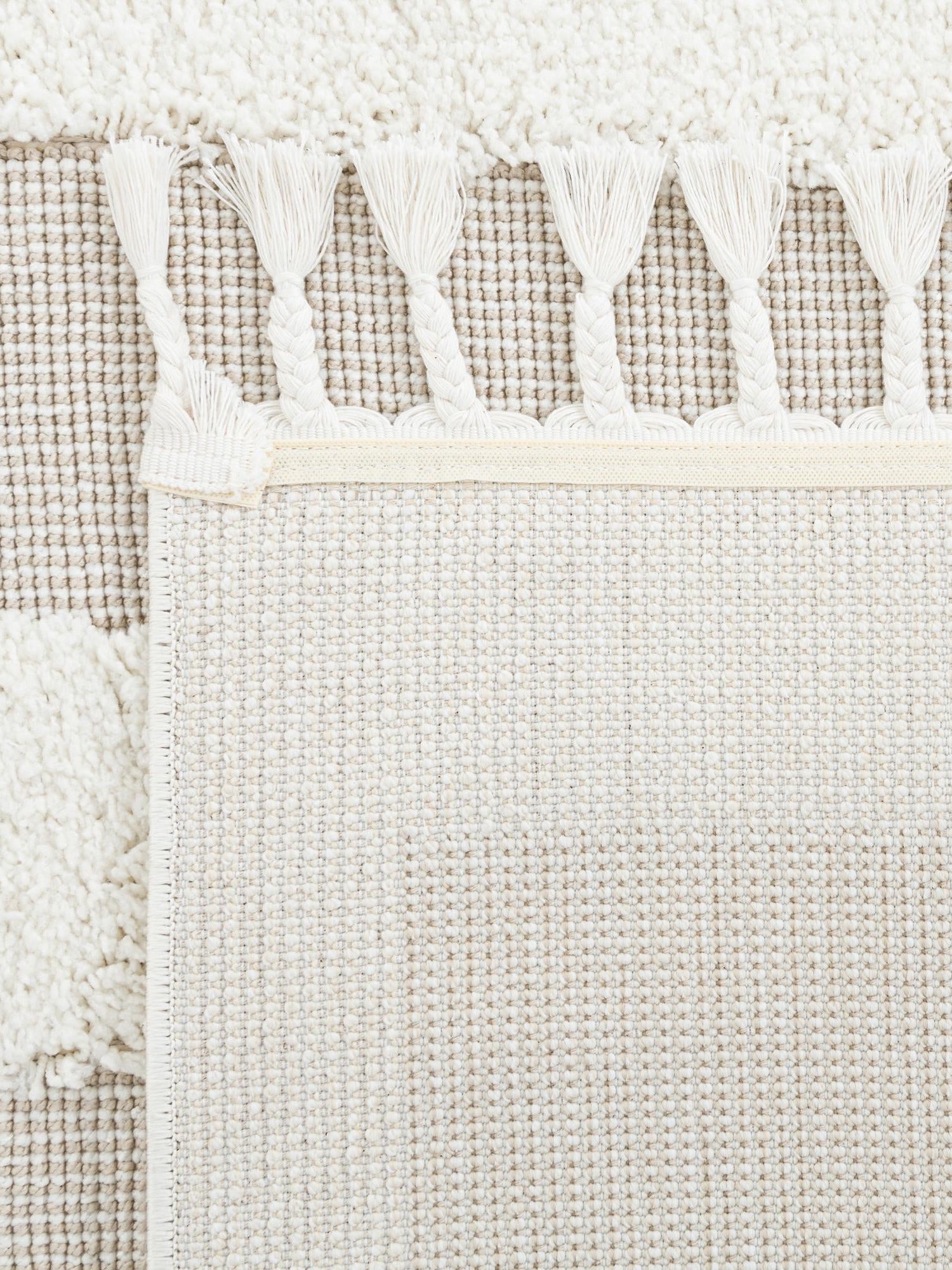 Ivory 7' 10 x 10' Boho Rectangle Area Rug 100% Polyester With Cotton Backing Geometric Modern Boho Bohemian Decor Carpet for Living Rooms Office Dining Kitchen Unique Interior Design for Sale at Rug Engine