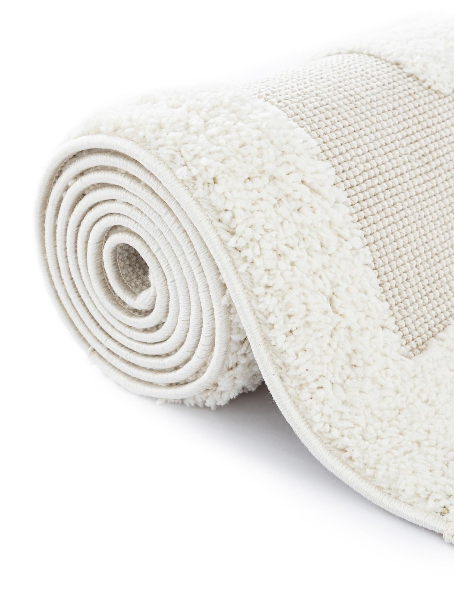 Ivory 3' 3 x 5' 3 Boho Rectangle Area Rug 100% Polyester With Cotton Backing Geometric Modern Boho Bohemian Decor Carpet for Living Rooms Office Dining Kitchen Unique Interior Design for Sale at Rug Engine
