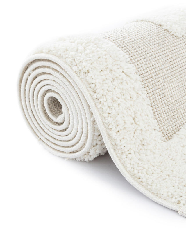 Ivory 3' 3 x 5' 3 Boho Rectangle Area Rug 100% Polyester With Cotton Backing Geometric Modern Boho Bohemian Decor Carpet for Living Rooms Office Dining Kitchen Unique Interior Design for Sale at Rug Engine