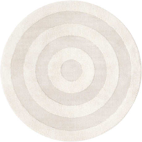 Ivory 7' 10 x 7' 10 Boho Round Area Rug 100% Polyester With Cotton Backing Geometric Modern Boho Bohemian Decor Carpet for Living Rooms Office Dining Kitchen Unique Interior Design for Sale at Rug Engine