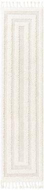 Ivory 2' x 8' Boho Runner Area Rug 100% Polyester With Cotton Backing Geometric Modern Boho Bohemian Decor Carpet for Living Rooms Office Dining Kitchen Unique Interior Design for Sale at Rug Engine