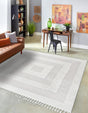 Ivory 7' 10 x 7' 10 Boho Square Area Rug 100% Polyester With Cotton Backing Geometric Modern Boho Bohemian Decor Carpet for Living Rooms Office Dining Kitchen Unique Interior Design for Sale at Rug Engine