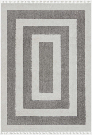 Gray 9' 6 x 14' 3 Boho Rectangle Area Rug 100% Polyester With Cotton Backing Geometric Modern Boho Bohemian Decor Carpet for Living Rooms Office Dining Kitchen Unique Interior Design for Sale at Rug Engine