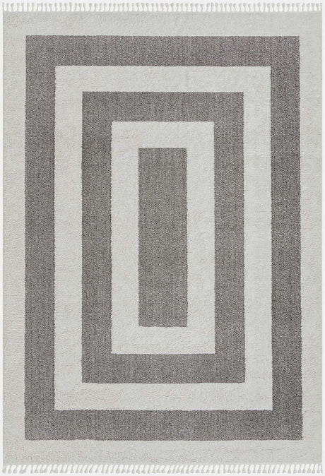 Gray 9' 6 x 14' 3 Boho Rectangle Area Rug 100% Polyester With Cotton Backing Geometric Modern Boho Bohemian Decor Carpet for Living Rooms Office Dining Kitchen Unique Interior Design for Sale at Rug Engine