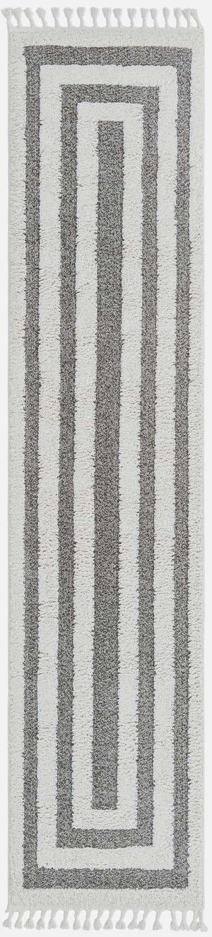 Gray 2' 7 x 12' Boho Runner Area Rug 100% Polyester With Cotton Backing Geometric Modern Boho Bohemian Decor Carpet for Living Rooms Office Dining Kitchen Unique Interior Design for Sale at Rug Engine