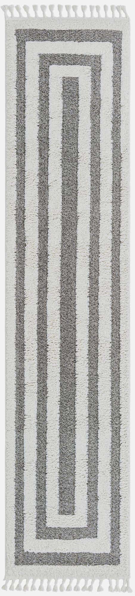 Gray 2' 7 x 12' Boho Runner Area Rug 100% Polyester With Cotton Backing Geometric Modern Boho Bohemian Decor Carpet for Living Rooms Office Dining Kitchen Unique Interior Design for Sale at Rug Engine