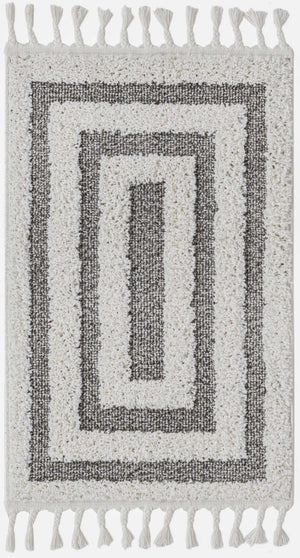 Gray 2' x 3' 1 Boho Rectangle Area Rug 100% Polyester With Cotton Backing Geometric Modern Boho Bohemian Decor Carpet for Living Rooms Office Dining Kitchen Unique Interior Design for Sale at Rug Engine