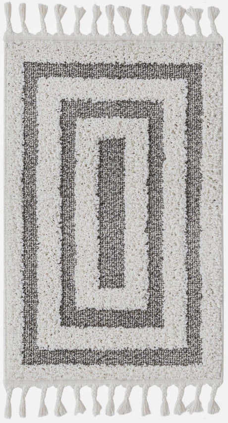 Gray 2' x 3' 1 Boho Rectangle Area Rug 100% Polyester With Cotton Backing Geometric Modern Boho Bohemian Decor Carpet for Living Rooms Office Dining Kitchen Unique Interior Design for Sale at Rug Engine