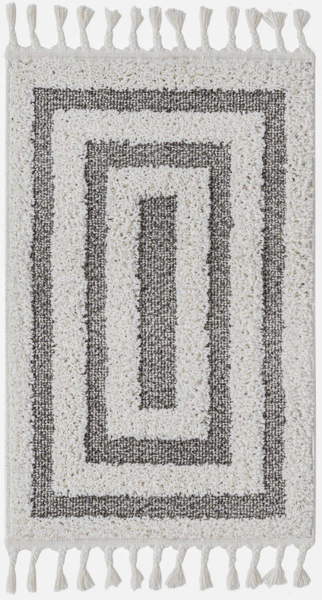 Gray 2' x 3' 1 Boho Rectangle Area Rug 100% Polyester With Cotton Backing Geometric Modern Boho Bohemian Decor Carpet for Living Rooms Office Dining Kitchen Unique Interior Design for Sale at Rug Engine