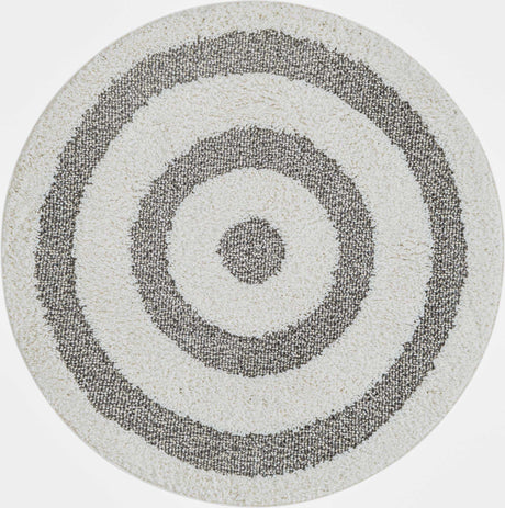 Gray 3' 3 x 3' 3 Boho Round Area Rug 100% Polyester With Cotton Backing Geometric Modern Boho Bohemian Decor Carpet for Living Rooms Office Dining Kitchen Unique Interior Design for Sale at Rug Engine
